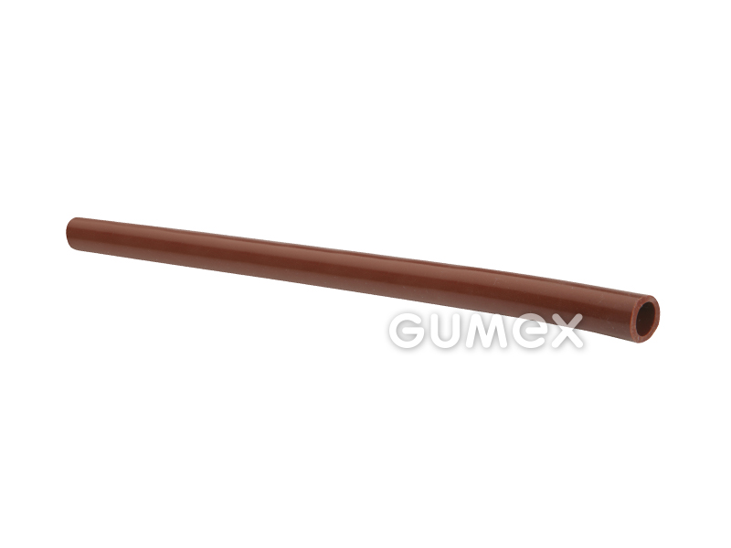 Silikonschlauch, 10/14mm, 60°ShA, -60°C/+180°C, rotbraun, 
